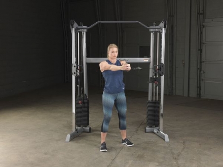 Сдвоенная блочная стойка с двумя весовыми стеками по 72,5 кг