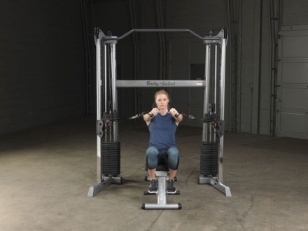 Сдвоенная блочная стойка с двумя весовыми стеками по 72,5 кг