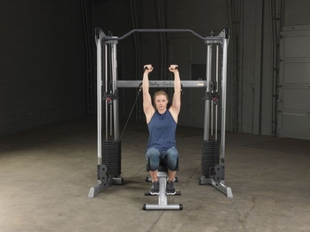 Сдвоенная блочная стойка с двумя весовыми стеками по 72,5 кг