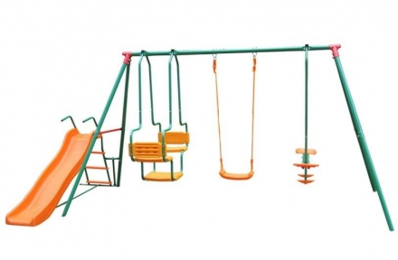 Детский комплекс DFC MULTIPLAY качели: планер, лодка, верёвочные; горка