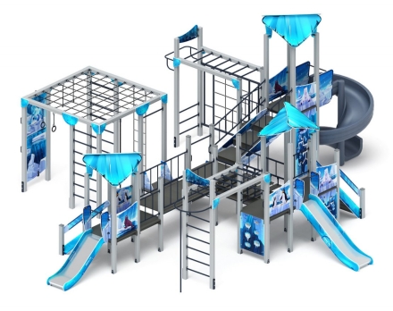 Детская игровая площадка Волшебный город Снежная королева ДИК 2.19.03-02 Н=900, Н=1200, Н=2000 винтовой скат