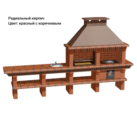 Печь Аристократ 730 S Радиальный кирпич красный с коричневым