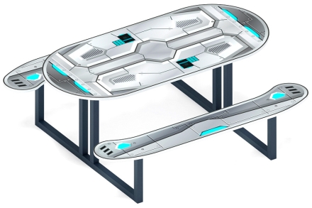 Столик детский овальный Космопорт МФ 31.01.09-04