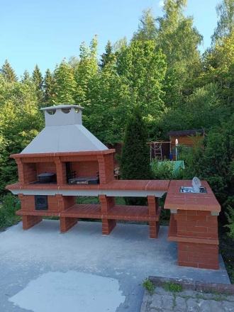 Печь Аристократ 7304 Прямоугольный кирпич микс коричневого с желтым