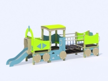 МФ 4.04 Паровоз с 1 вагоном и горкой Н=700 мм