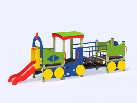 МФ 4.04 Паровоз с 1 вагоном и горкой Н=700 мм