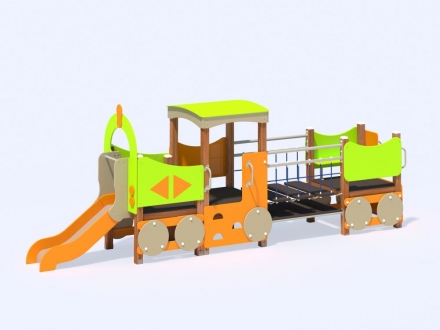 МФ 4.04 Паровоз с 1 вагоном и горкой Н=700 мм