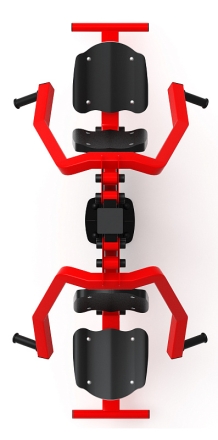 Жим от груди двойной (красный) - Уличный тренажер двойной - СТ 030-11.И1