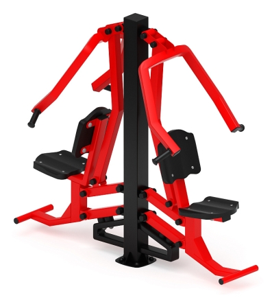 Жим от груди двойной (красный) - Уличный тренажер двойной - СТ 030-11.И1