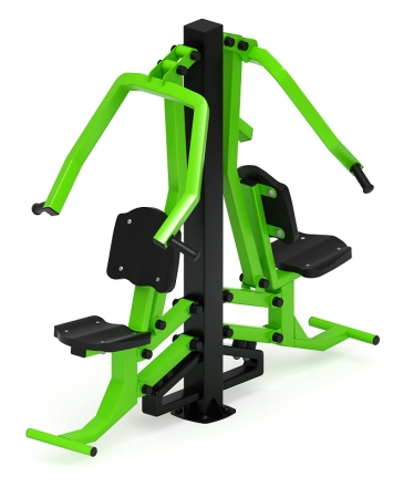 Жим от груди двойной (зеленый) - Уличный тренажер двойной - СТ 030-12.И1