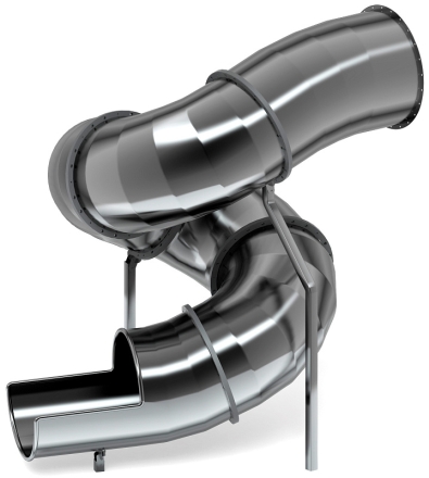 Горка тоннельная винтовая 2000 нержавеющая сталь SNST 2000.764