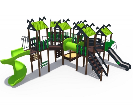 Детский игровой комплекс Лесная долина Н-1200 (Н-900 и винтовой скат Н-2000) ДИО 06070.1