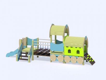 МФ 4.061 Локомотив с 1 вагоном и горкой Н=700 мм