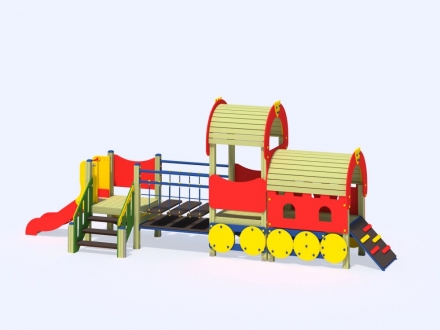 МФ 4.061 Локомотив с 1 вагоном и горкой Н=700 мм