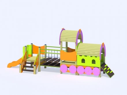 МФ 4.061 Локомотив с 1 вагоном и горкой Н=700 мм