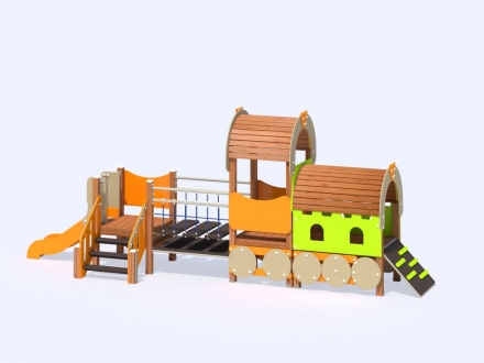 МФ 4.061 Локомотив с 1 вагоном и горкой Н=700 мм