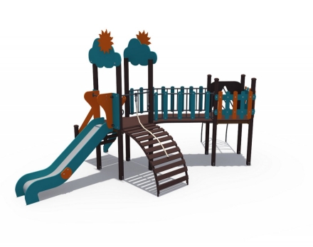 Детский игровой комплекс Весенница с металлическим скатом Н-1200 ДИО 04112