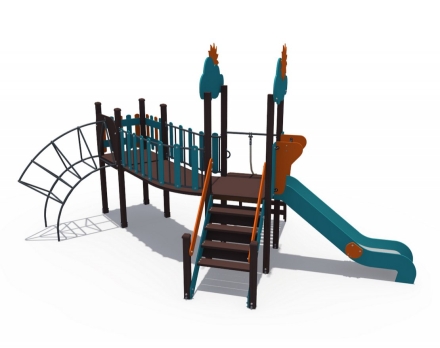 Детский игровой комплекс Весенница с металлическим скатом Н-1200 ДИО 04112