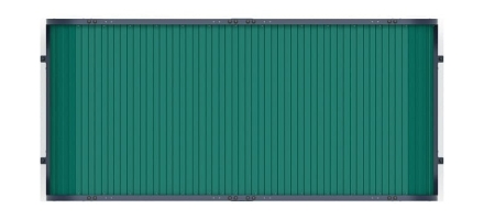 Навес контейнерной площадки для мусора (зеленый) (2 секции) (под анкера) МФ 55.01.02-01