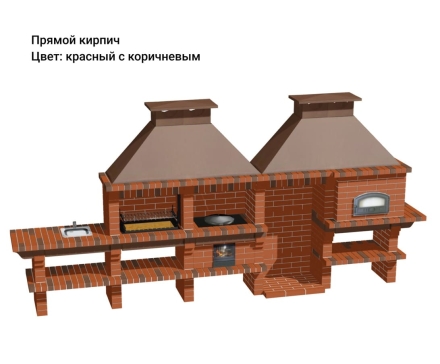 Печь Аристократ 854 Прямоугольный кирпич красный с коричневым