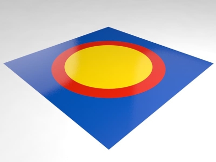 Ковёр борцовский 12х12х0,04 м, эквивалентно пл.140 кг/м3 (НПЭ, трёхцветный) СТП-91