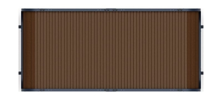 Навес контейнерной площадки для мусора (коричневый) (2 секции) (под анкера) МФ 55.01.02-02