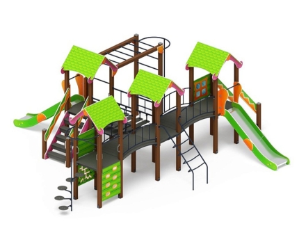 Детская игровая площадка Лукоморье ДИК 2.25.08-01.С H=1200, металлический скат