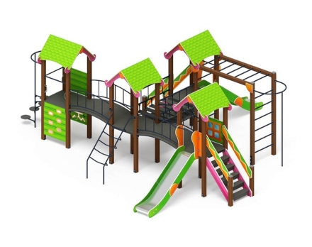 Детская игровая площадка Лукоморье ДИК 2.25.08-01.С H=1200, металлический скат