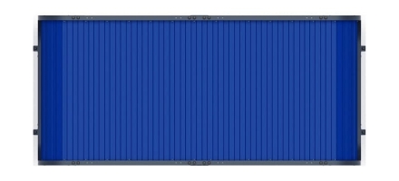 Навес контейнерной площадки для мусора (синий) (2 секции) (под анкера) МФ 55.01.02-03