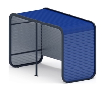 Навес контейнерной площадки для мусора (синий) (2 секции) (под анкера) МФ 55.01.02-03