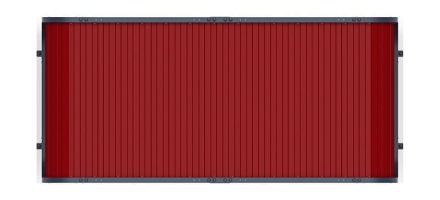Навес контейнерной площадки для мусора (красный) (2 секции) (под анкера) МФ 55.01.02-04