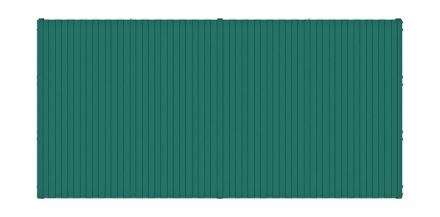 Навес контейнерной площадки для мусора (зеленый) (2 секции) МФ 55.02.02-01