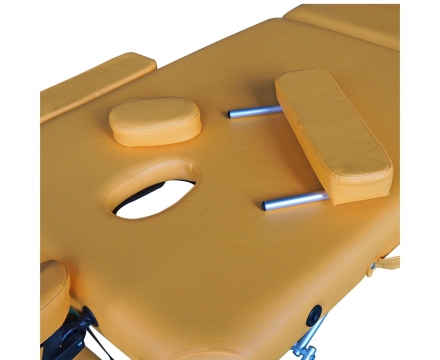 Массажный стол DFC NIRVANA, Elegant LUXE, 186х70х4 см, алюм. ножки, цвет горчичный (Mustard)