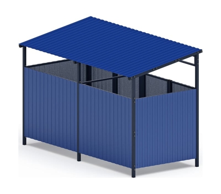 Навес контейнерной площадки для мусора (синий) (2 секции) МФ 55.02.02-03 