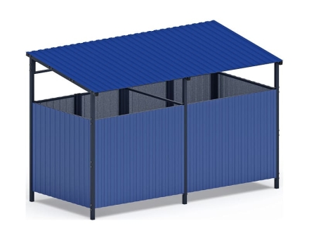 Навес контейнерной площадки для мусора (синий) (2 секции) МФ 55.02.02-03 