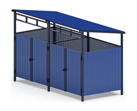 Навес контейнерной площадки для мусора (синий) (2 секции) МФ 55.02.02-03 