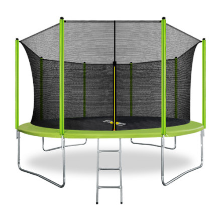 ARLAND Батут 14FT с внутренней страховочной сеткой и лестницей (Light green)