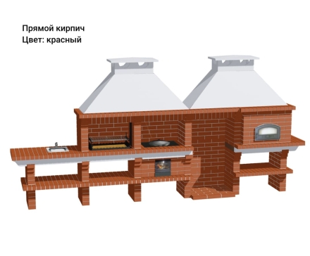 Печь Аристократ 854 Прямоугольный кирпич желтый