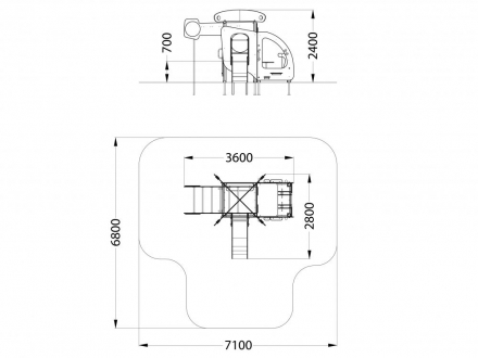 МФ 4.121 Вертолётик с горкой Н=700 мм