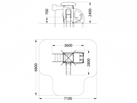МФ 4.122 Военный вертолет с горкой Н=700 мм
