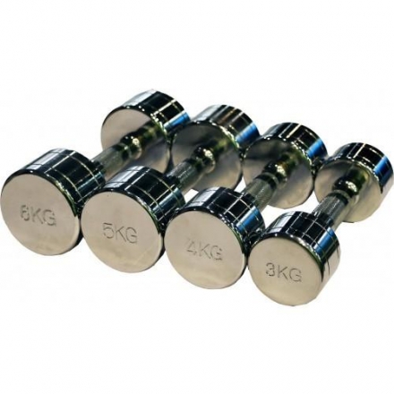 Гантельный ряд ZSO 1 кг - 10 кг (10 пар), шаг 1 кг, CHROME
