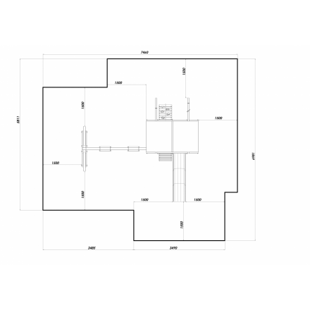 Комплекс &quot;Непоседа&quot; 120 см с пристройкой, треногой и скалодромом (Модель 6)