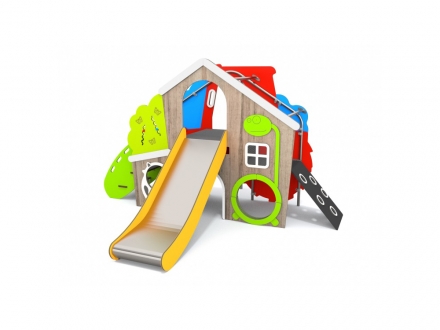 МФ 8.102.11 Домик с горкой двухсторонний лес и грузовик