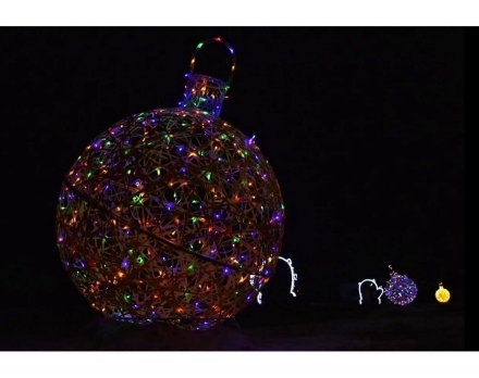 Светящаяся фигура Ёлочная игрушка на раме (диаметр 1 м)