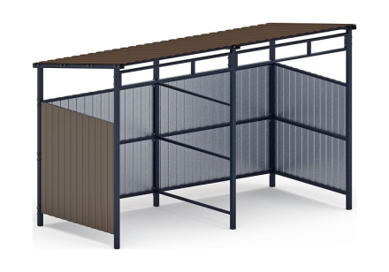 Навес контейнерной площадки для мусора (коричневый) (2 секции) МФ 55.02.03-02