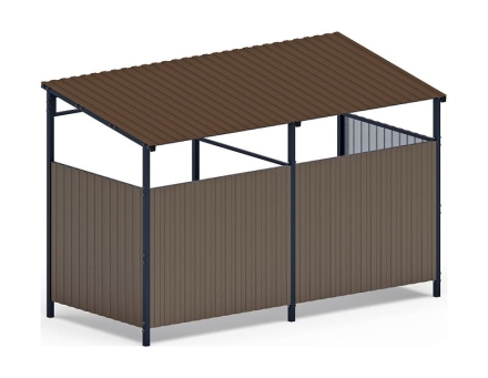 Навес контейнерной площадки для мусора (коричневый) (2 секции) МФ 55.02.03-02