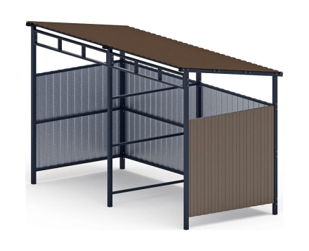 Навес контейнерной площадки для мусора (коричневый) (2 секции) МФ 55.02.03-02