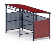 Навес контейнерной площадки для мусора (красный) (2 секции) МФ 55.02.03-04