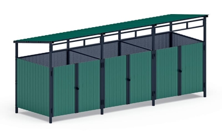 Навес контейнерной площадки для мусора (3 секции) МФ 55.02.02.3-01