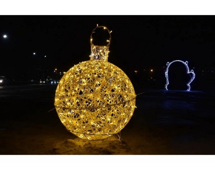 Светящаяся фигура Ёлочная игрушка на раме (диаметр 0,3 м)